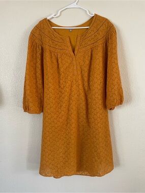 Daniel Rain Gold Embroidered Tunic Dress